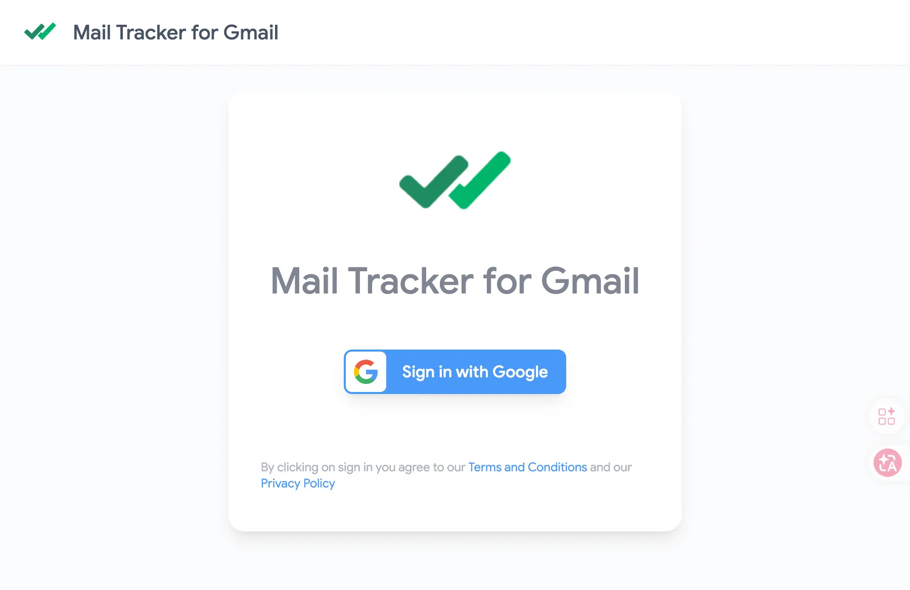 Mailtrack 的 Google 登入頁面
