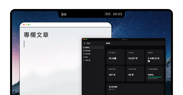 SayIt 語音輸入介面